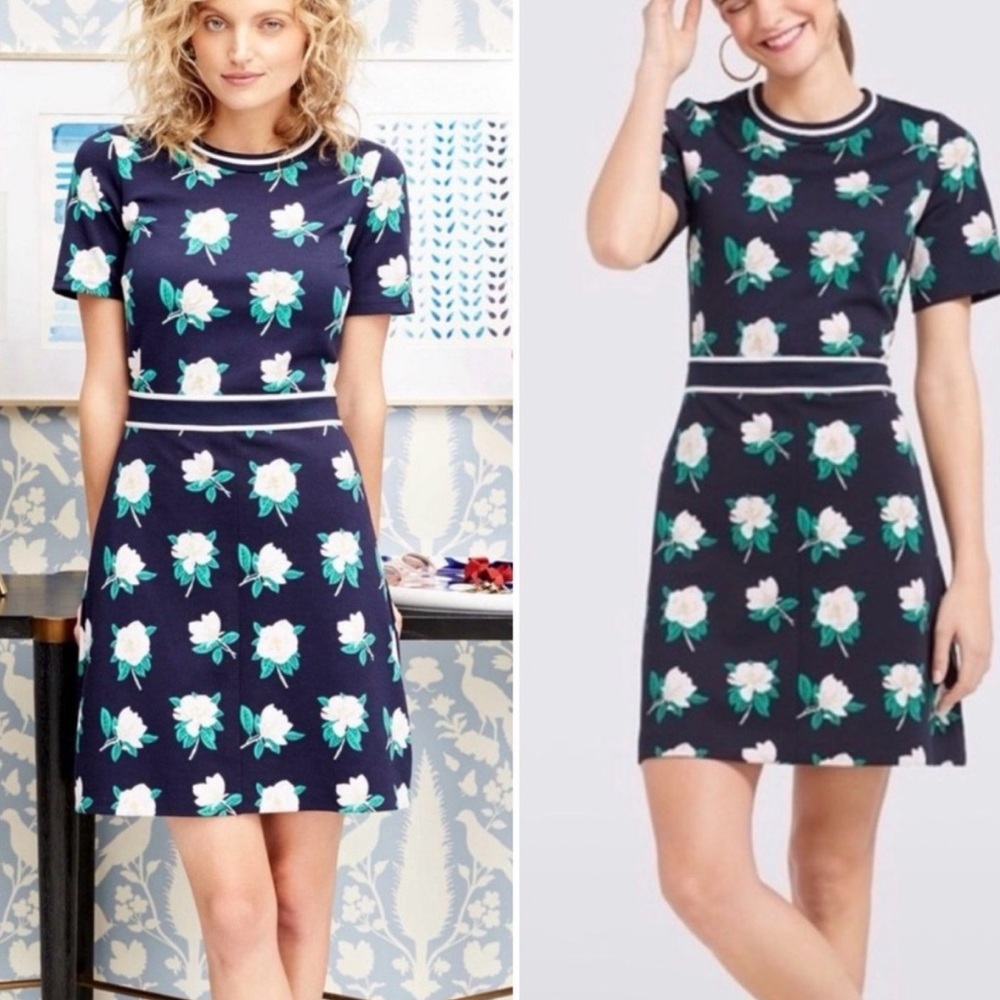 Draper James Floral Print Navy Dress